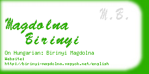 magdolna birinyi business card